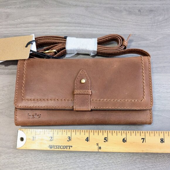 Crossbody Wallet Wristlet Purse Vegan Leather Brown - Picture 4 of 9